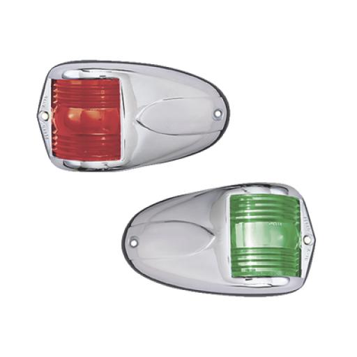 [PERKO_1264-DP0-CHR] PERKO Set de Luces Laterales de Montaje Horizontal con Carcasa de Acero para Embarcaciones a Motor de Menos de 12 Metros