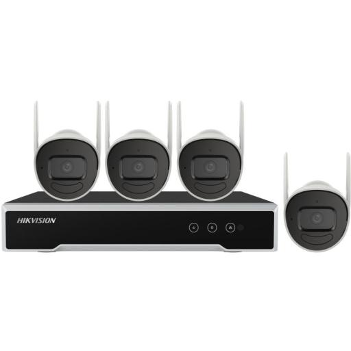 [HIKVISIONDIGITALTECHNOLOGY_NK42W0H-1T(E)] Hikvision Digital Technology Kit IP Inalámbrico 1080p / NVR 4 Canales / 4 Cámaras Bala para Exterior / 1 HDD de 1 TB / Modo Repetidor
