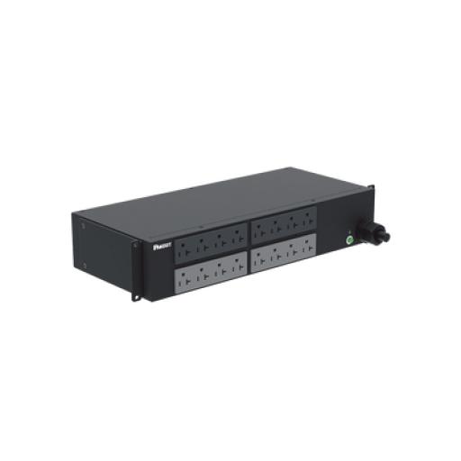 [PANDUIT_P16B41M] Panduit PDU Básico para Distribución de Energía, Enchufe de Entrada NEMA L5-30P, Con 16 Contactos NEMA 5-20R, Instalación Horizontal de 19in, 2 UR, 30 Amp, 208 Vca
