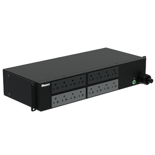 [PANDUIT_P16B41M] Panduit PDU Básico para Distribución de Energía, Enchufe de Entrada NEMA L5-30P, Con 16 Contactos NEMA 5-20R, Instalación Horizontal de 19in, 2 UR, 30 Amp, 208 Vca