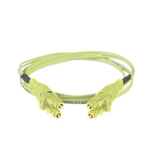 [PANDUIT_FW2RLU1U1ONM002] Panduit Jumper de Fibra Óptica Multimodo 50/125 OM5, LC-LC Uniboot Duplex, LSZH, Color Verde Lima, 2 Metros