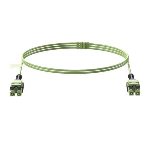 [PANDUIT_FW2RLU1U1ONM002] Panduit Jumper de Fibra Óptica Multimodo 50/125 OM5, LC-LC Uniboot Duplex, LSZH, Color Verde Lima, 2 Metros
