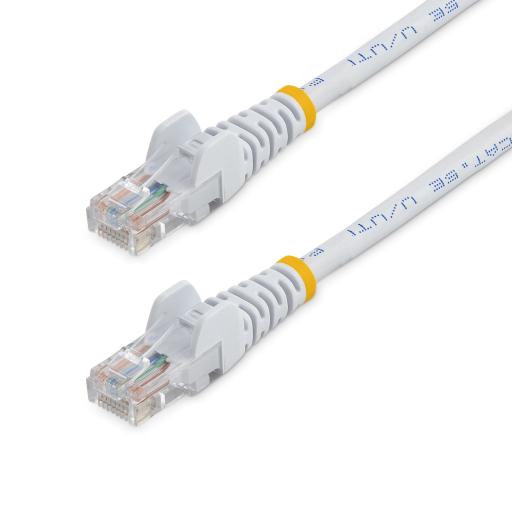 [STARTECH.COM_45PAT1MWH] StarTech.com CABLE 1M BLANCO RED 100MBPS CAT5E ETHERNET RJ45 SNAGLESS