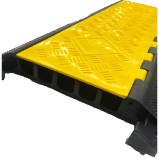 [ACCESSPRO_AC90-5CV] AccessPRO Protecctor P / Cables USO RUDO / 5 Canales / Hule Reciclado / Tapa amarilla.