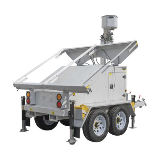 [PRECISION_PST-VTS-2P] Precision Traila con Mástil Retráctil de 7.5 m. para Videovigilancia o Iluminación, con capacidad para Instalar Módulos Solares y Baterías (No incluidos)