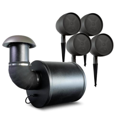[TRUAUDIO_ULTRASCAPE12] TRUAUDIO Altavoz de 2 vías | exteriores | 70V / 100V | woofer de 6.5 in | negro