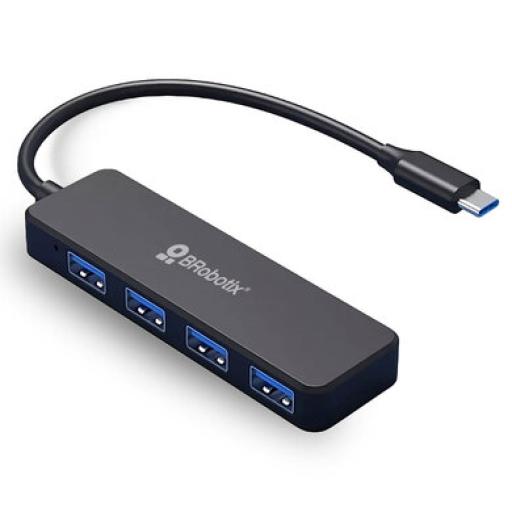 [DATACOMPONENTS_6007501] Data Components BROBOTIX CONCENTRADOR HUB USB 3.0 4 PUERTOS CONEXIN TIPO C NEG