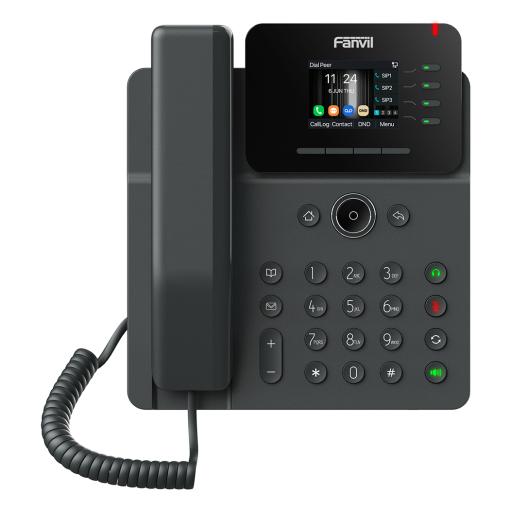 [FANVIL_V61G] Fanvil Teléfono IP Empresarial, 4 líneas SIP, pantalla a color 2.4", PoE, puertos Gigabit, conferencia local de 6 vías.