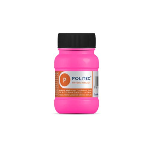 [POLITEC_11900] Politec Pintura Acrilica Politec Rosa fluorescente 100ml No 806 Caja c/6 piezas
