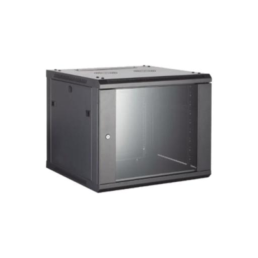 [HIKVISIONDIGITALTECHNOLOGY_DS-XS6404-S/B] Hikvision Digital Technology Gabinete para Montaje en Pared/ Piso, con Puerta de Cristal Templado, Cuerpo Fijo, con 4 Unidades de Rack, de 19in, Fabricado en Acero