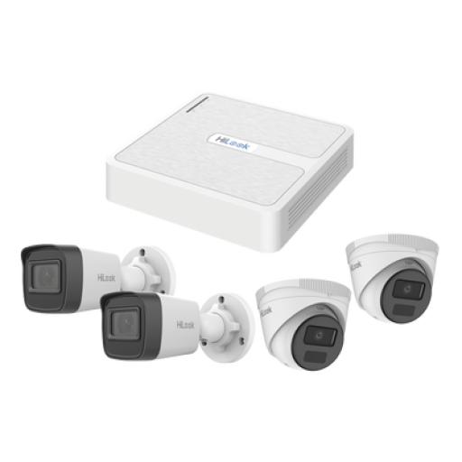 [HIKVISIONDIGITALTECHNOLOGY_KIPH2B2D/2MP] Hikvision Digital Technology Kit IP 2 Megapixel / NVR de 4 Canales con 4 Puertos PoE / 2 Cámaras IP Bala para Exterior / 2 Cámaras IP Domo para ExterIOR