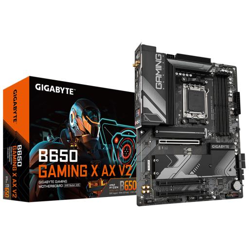 [GIGABYTE_B650 GAMING X AX V2] MOTHERBOARD GIGABYTE (B650 GAMING X AX V2) SOCKET AM5,4*DDR5 5200MHZ,HDMI,DP,WIFI6E,BT 5.3,ATX