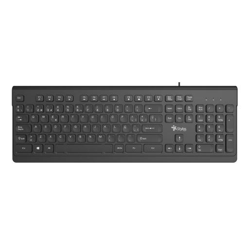 [STYLOS_STPTEC6B] TECLADO INALAMBRICO STYLOS (STPTEC6B) USB NANO, RECARGABLE, 104 TECLAS, ESPANOL, NEGRO