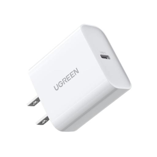 [UGREEN_60449B] Ugreen Cargador USB-C de 20W | 1 USB-C de Carga Rápida | QC4.0+ | PD3.0 | PPS | BC1.2| Carga Inteligente | Chip PWM | Múltiple Protección | Mayor Eficiencia Energética | Tamaño Compacto | Carcasa Ignifuga | Color Blanco.