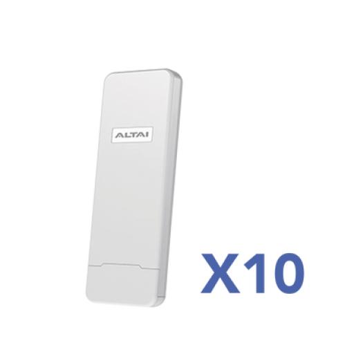 [ALTAITECHNOLOGIES_KIT-10-C1N] Altai Technologies Paquete de 10 Puntos de Acceso C1N Super Wi-Fi, PTP y PTMP en 2.4 GHz , Con Antena Integrada Sectorial de 70°, Hasta 300 m de Cobertura, Antena de 10 dBi, Soporta Fichas-Vouchers. Administración en Nube Gratis con INSIGHTS