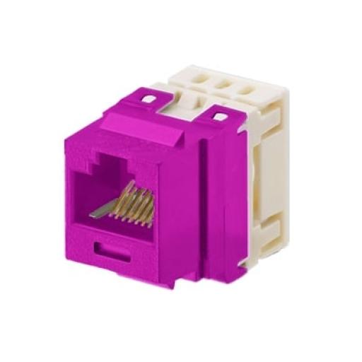 [PANDUIT_NK688MVL] Panduit Conector Jack Estilo 110 (de Impacto), Tipo Keystone, Categoría 6, de 8 posiciones y 8 cables, Color Violeta