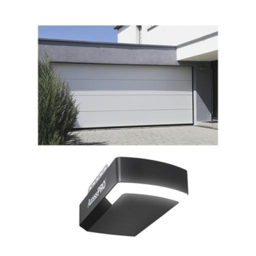 [ACCESSPRO_KITGAR209] AccessPRO KIT COMPLETO Puerta D/ Garage 20x9 Pies / Lisa Linea Central / Color blanco / Insulada / Incluye Motor FS1000APPRT / 1/2HP / Fuerte/Silencioso/Luz LED/Motor DC .
