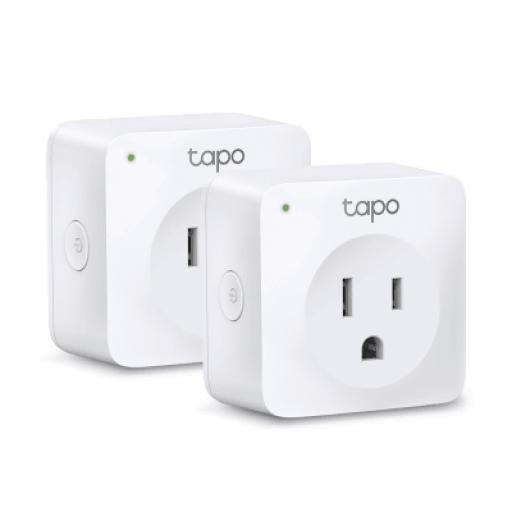 [TPLINK_TAPOP100-2P] TPLINK Mini tomacorriente inteligente Wi-Fi, 100 - 120V~, 50/60Hz, 15.0A, compatible con Amazon Alexa y Google Assistant, color blanco.