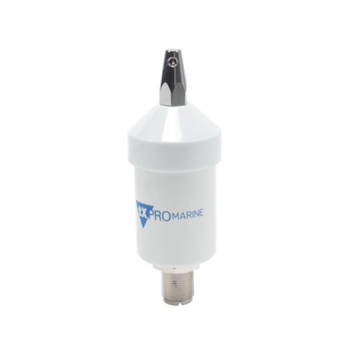 [TXPROMARINE_TX-1600-SYS] TXPROMARINE Antena marina VHF en látigo de acero inoxidable en rango de 156 a 163 MHz. Incluye cable de 4.5 m con conectores PL-259 instalados y montaje en L 