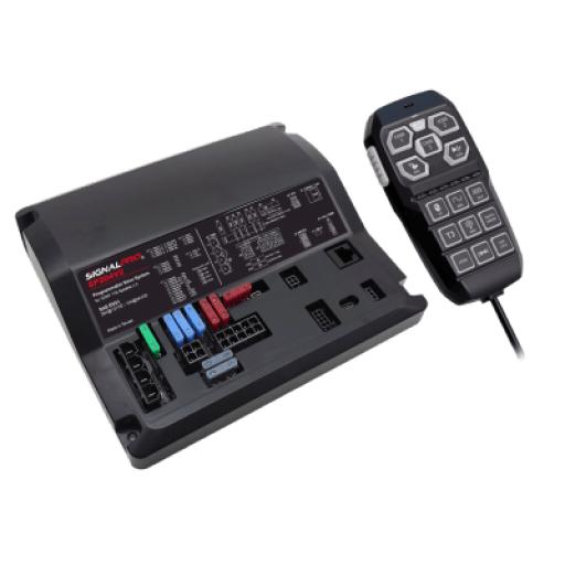 [SIGNALPRO_SP204V2] SIGNALPRO Sirena Vehicular de 200W de Potencia, Programable, Con Controlador Unimando de 15 Botones Para Control de Tonos, 12 Salidas Auxiliares y Micrófono