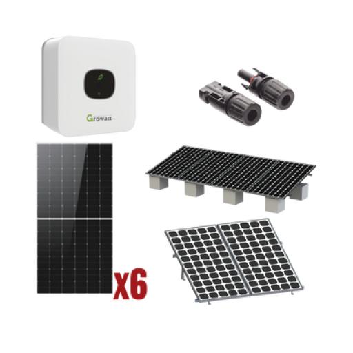 [GROWATT_MIC3300KIT1] GROWATT Kit Solar Interconexion  / 3kW  220Vca / Inversor GROWATT/ Montaje Incluido  