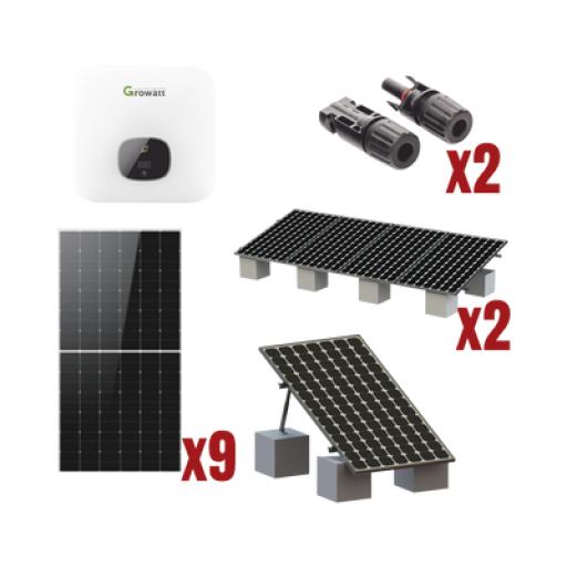 [GROWATT_MIN5000KIT1] GROWATT Kit Solar Interconexion  / 5kW  220Vca / Inversor GROWATT / Montaje Incluido  