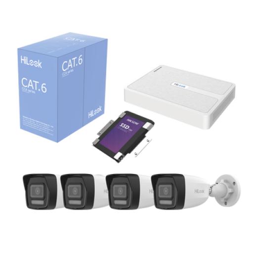 [HIKVISIONDIGITALTECHNOLOGY_KIPH4B/SSD1TB] Hikvision Digital Technology Kit IP 4 Megapixel / NVR de 8 Canales / 4 Cámaras IP / Bobina de Cable de 305 mts / SSD  1 TB