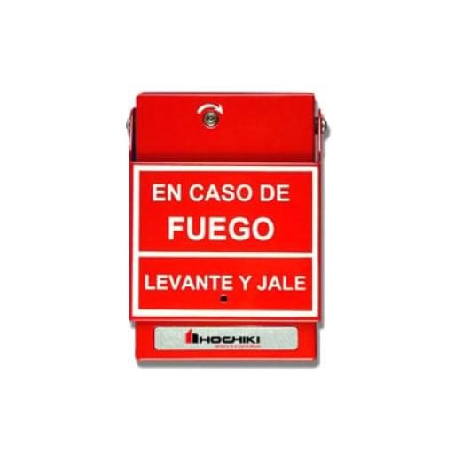 [HOCHIKI_HPS-DAH/S] Hochiki Estación De Jalón Convencional De Doble Acción, Color Rojo, Texto En Español (0600-01230) Incluye varilla de vidrio 
