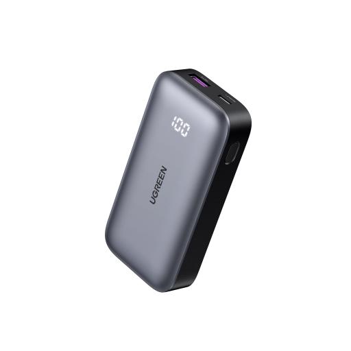 [UGREEN_25185] Ugreen Mini Power Bank 30W  | 10 000 mAh |  2 Puertos PD3.0, USB C+A | Carga Rápida | Pantalla Digital | Compatible con iPhone 16 Pro Max/15/14, MacBook Air, iPad, Galaxy S24 Ultra, | Color Negro.