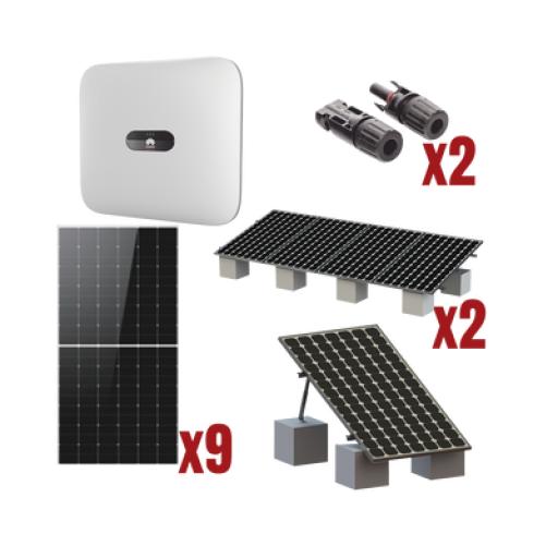 [HUAWEIFUSIONSOLAR_SUN20005KTKIT] HUAWEI FUSIONSOLAR Kit Solar Interconexion  / 5kW  220Vca / Inversor HUWAEI / Montaje Incluido  