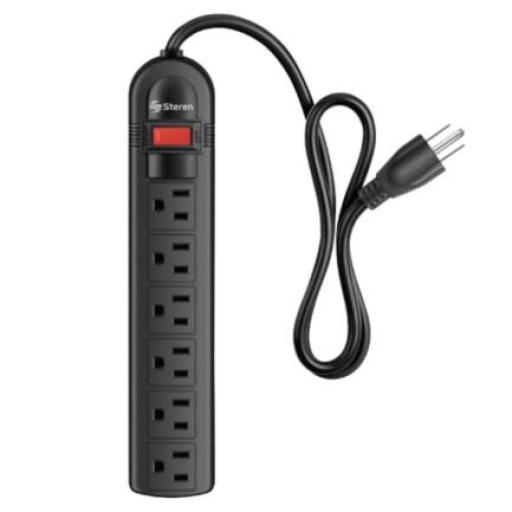 [STEREN_905-026] Tira de 6 contactos STEREN horizontales C/Switch Rl