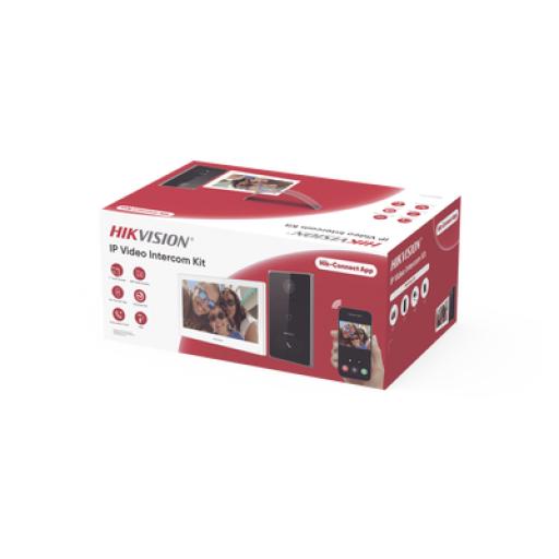 [HIKVISIONDIGITALTECHNOLOGY_DS-KIS608-P] Hikvision Digital Technology Kit de Videoportero IP / Frente de calle para exterior / 2MP / Lector de Tarjeta MiFARE / Monitor Interior / WiFi / Pantalla de 7" Touch