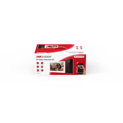 [HIKVISIONDIGITALTECHNOLOGY_DS-KIS608-P] Hikvision Digital Technology Kit de Videoportero IP / Frente de calle para exterior / 2MP / Lector de Tarjeta MiFARE / Monitor Interior / WiFi / Pantalla de 7" Touch