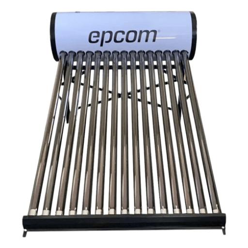 [EPCOM_STELPWH150] Epcom Bóiler Solar de 150L, Baja Presión con 15 Tubos de Vacío de Mayor Resistencia y Termotanque Inoxidable de Grado Alimenticio 150 L Resistentes a Granizo de Hasta 25 mm/ l, Incluye Anodo de Magnesio