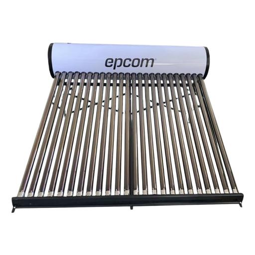 [EPCOM_STELPWH240] Epcom Bóiler Solar de 240L, Baja Presión con 24 Tubos de Vacío de Mayor Resistencia y Termotanque Inoxidable de Grado Alimenticio 240 L Resistentes a Granizo de Hasta 25 mm/ l, Incluye Anodo de Magnesio