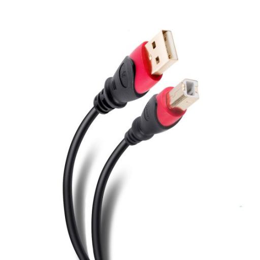 [STEREN_USB-4905] Cable STEREN USB a USB tipo B de 7.2 m reforzado con conectores dorados
