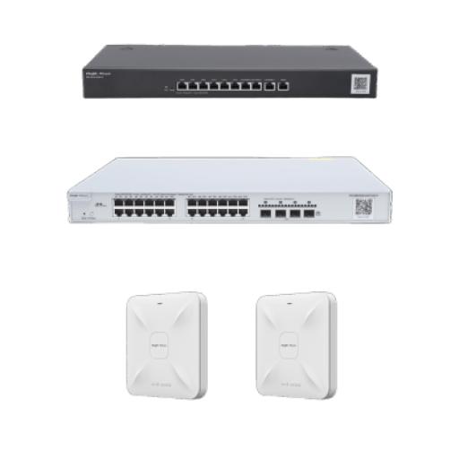 [RUIJIE_RG-KIT-OH-350] RUIJIE Solución Completa de Red para hasta 350 Clientes y hasta 4 servicios de Internet., Ideal para Iniciar un Proyecto de Hotelería u Oficina