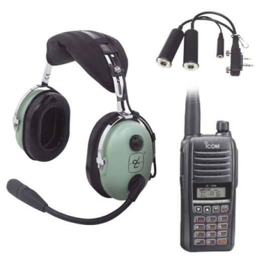 [ICOM_ICA16/21KIT] ICOM Kit Radio Portátil Aéreo Icom con Auricular David Clark para Aviación General