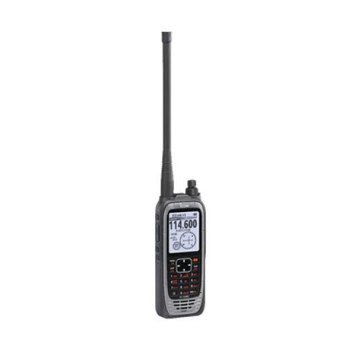 [ICOM_IC-A25N] ICOM Radio portátil aéreo VHF con display de 2.3 pulgadas y teclado, 6W (PEP) de potencia, navegación, bluetooth y GPS, batería, cargador, antena y clip incluidos