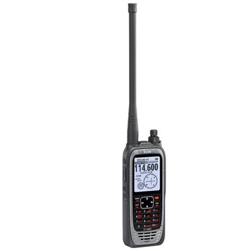 [ICOM_IC-A25N] ICOM Radio portátil aéreo VHF con display de 2.3 pulgadas y teclado, 6W (PEP) de potencia, navegación, bluetooth y GPS, batería, cargador, antena y clip incluidos