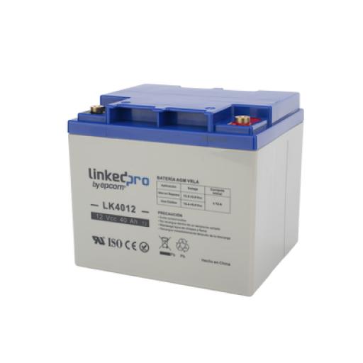 [LINKEDPROBYEPCOM_LK4012] LINKEDPRO BY EPCOM Batería 12 Vcc / 40 Ah / UL / Tecnología AGM-VRLA / Para uso en equipo electrónico, Alarmas de Intrusión / Incendio/ Control de acceso / Video Vigilancia / T2