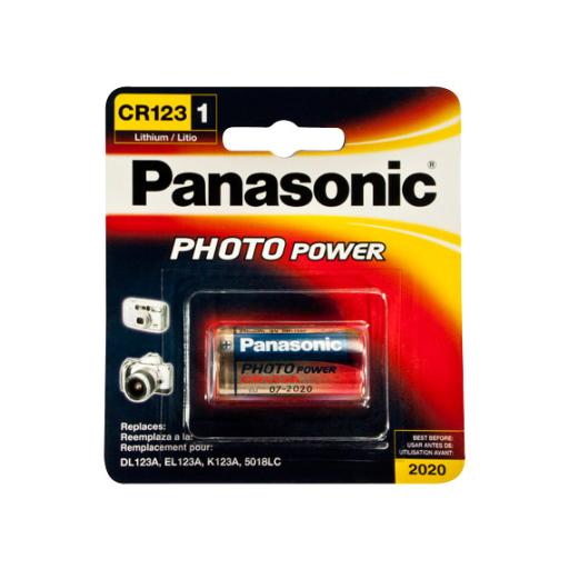 [PANASONIC_CR123APA/1B] Panasonic Batería de litio PANASONIC / 3 Vcc /1,550 mAh / Aplicación en transmisores de alarma inalámbricos/ Con empaque