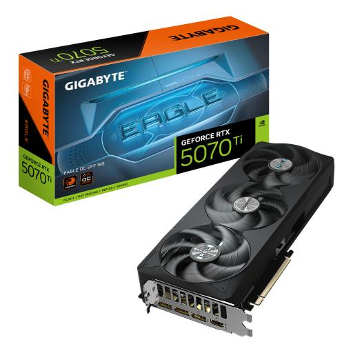 [GIGABYTE_GV-N507TEAGLE OC-16GD] TARJETA DE VIDEO GIGABYTE (GV-N507TEAGLE OC-16GD) RTX 5070TI, 16GB GDDR7,PCIE 5.0,1*HDMI,3*DP3,FAN