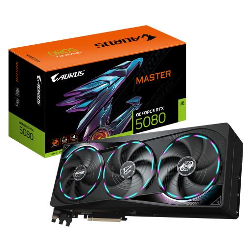 [GIGABYTE_GV-N5080AORUS M-16GD] TARJETA DE VIDEO GIGABYTE (GV-N5080AORUS M-16GD) RTX 5080, 16GB GDDR7, PCIE 5.0, HDMI, 3*DP, 3 FAN