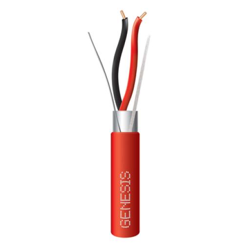 [GENESIS_4406-1104] GENESIS Bobina de 305 Metros de Alambre / 2 x 16 AWG / Para Aplicaciones de Incendio FPLR / Blindado Sólido Color Rojo
