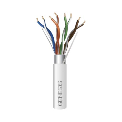 [GENESIS_5388-1001] GENESIS Bobina de 305 Metros de Cable Cat5e / Calibre 24 AWG BLINDADO / PLENUM / Color Blanco para aplicaciones de Voz y Datos