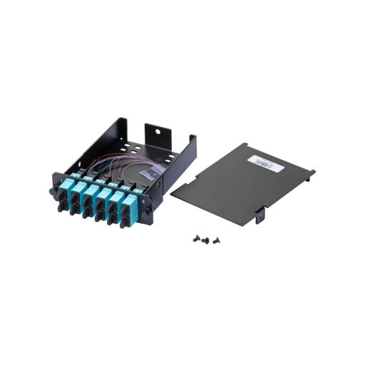 [PANDUIT_FCSZO-12-03P] Panduit Placa Acopladora de Fibra Óptica FAP, Con 12 Pigtails y 6 Conectores SC Duplex (12 Fibras), Para Fibra Multimodo OM3/OM4, Color Aqua