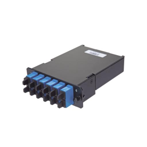 [PANDUIT_FCS9N-12-10P] Panduit Placa Acopladora de Fibra Óptica FAP, Con 12 Pigtails y 6 Conectores LC Duplex (12 Fibras), Para Fibra Monomodo OS1/OS2, Color Azul