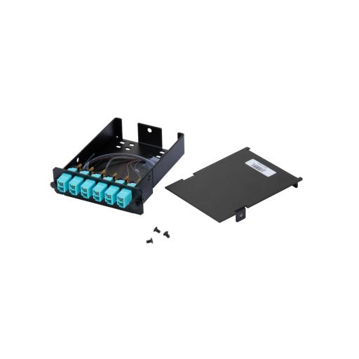 [PANDUIT_FCS9N-12-10P] Panduit Placa Acopladora de Fibra Óptica FAP, Con 12 Pigtails y 6 Conectores LC Duplex (12 Fibras), Para Fibra Monomodo OS1/OS2, Color Azul