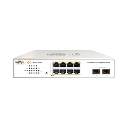 [WI-TEK_WI-PCES310GF] WI-TEK Switch Administrable PoE  / 8 puertos PoE af/at Gigabit /  2 x SFP Gigabit / Administración Cloud Gratuita / Presupuesto 120 W